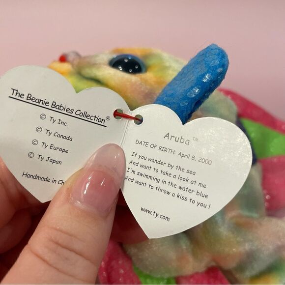Aruba The Fish 2000 Ty Original Beanie Baby Excellent Used Condition NWT 7” long - Picture 8 of 8